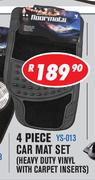 4 Piece Car Mat Set Heavy Duty Vinyl With Carpet Inserts YS-013