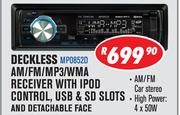 Dixon Deckless AM/FM/MP3/WMA Receiver With Ipod Control,USB And SD Slots And Detachable Face MP0852D