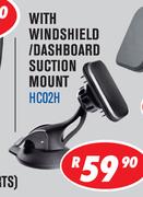 Dixon Universal Magnetised Smartphone Stands With Windshield/Dashboard Suction Mount HC02H