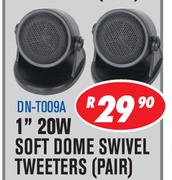 Dixon 1" 20W Soft Dome Swivel Tweeters Pair DN-T009A