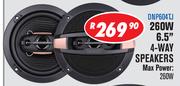 Dixon Car Speakers 260W 6.5" 4-Way Speakers DNP604TJ