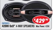 Dixon Car Speakers 420W 6x9" 4-Way Speakers DNP694TJ
