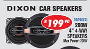 Dixon Car Speakers 200W 4" 4-Way Speakers DNP404TJ