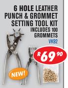 Dixon 6 Hole Leather Punch And Grommet Setting Tool Kit VK92