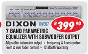 Dixon 7 Band Parametric Equalizer With Subwoofer Output DNEQ7