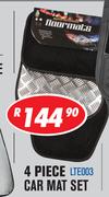 4 Piece Car Mat Set Heavy Duty Vinyl With Carpet Inserts LTE003