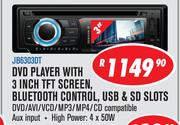 Jebson Car Decks DVD Player With 3 Inch TFT Screen,Bluetooh Control,USB And SD Slots JB6303DT