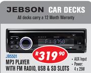 Jebson Car Decks MP3 Player With FM Radio,USB And SD Slots JB5501
