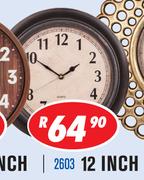 12 Inch Wall Clock 2603