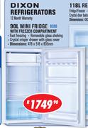 Dixon 90Ltr Mini Fridge With Freezer Compartment BC90