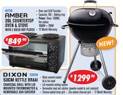 Dixon 53cm Kettle Braai Charcoal Grill With Lid Mounted Thermometer And Removable Ash Catcher 22022N