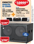 DXN Pro Dual 18" Bass Bin Speaker LB218+ Professional Power Amplifier MA-500