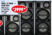 Dixon Stereo Speakers Dual 12 Inch 800W Max AL212