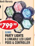 Dixon Party Lights 6 Linkable LED Light Pods And Controller QL986C
