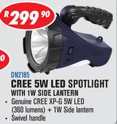 Dixon Rechargeable Super Bright 5W LED Spotlight With 1W Side Lantern DN2185