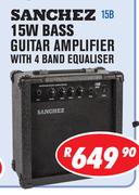 Sanchez 15W Bass Guitar Amplifier With 4 Band Equaliser 15B