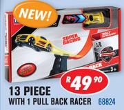 Super Racing 13 Piece With 1 Pull Back Racer 68824