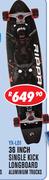Rippa 36" Single Kick Longboard Aluminium Trucks Skateboards YX-L01