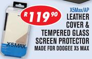 Doogee Leather Cover & Tempered Glass Screen Protector X5Max/AP