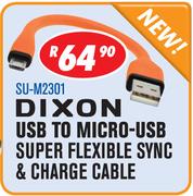 Dixon USB To Micro-USB Super Flexible Sync & Charge Cable SU-M2301