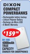 Dixon 4000mAh True Capacity Compact Powerbanks B01-4000