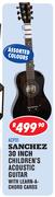 Sanchez 30 Inch Children’s Acoustic Guitar With Learn-A-Chords Cards