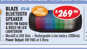 Blaze Bluetooth Speaker With FM Radio & Built-In LED Lightshow