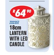18cm Lantern With LED Candle