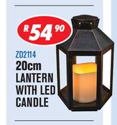 20cm Lantern With LED Candle