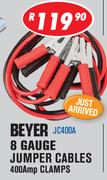 Beyer 8 Gauge Jumper Cables 400Amp Clamps