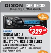 Dixon Digital Media Receiver With Built-In Bluetooth, USB & SD Slots And Detachable Front Panel