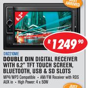 Dixon Double Din Digital Receiver With 6.2” TFT Touch Screen, Bluetooth, USB & SD Slots
