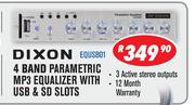Dixon 4 Band Parametric MP3 Equalizer With USB & SD Slots