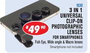 3 In 1 Universal Clip-On Photographic Lenses For Smartphones