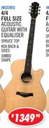Sanchez 4/4 Full Size Acoustic Guitars With Equaliser