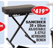 Sanchez 30x60cm Adjustable X-Style Keyboard Bench (KB-30)