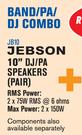 Jebson 10” DJ/PA Speakers (Pair) JB10