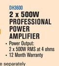 DXN PRO 2 x 500W Professional Power Amplifier DH3600