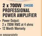 DXN PRO 2 x 700W Professional Power Amplifier DH4500