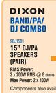 Dixon 15” DJ/PA Speakers (Pair)
