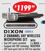 Dixon 2 Channel UHF Wireless Microphone Set (IU2070-A)