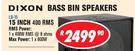 Dixon Bass Bin Speakers 15 Inch 400 RMS LB-15