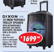 Dixon 12 Inch Portable Trolley Speaker H-12L