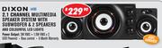 Dixon 2.1 Channel Multimedia Speaker System With Subwoofer & 2 Speakers A400