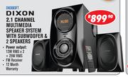 Dixon 2.1 Channel Multimedia Speaker System With Subwoofer & 2 Speakers DN3083FT