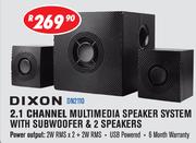 Dixon 2.1 Channel Multimedia Speaker System With Subwoofer & 2 Speakers DN2110