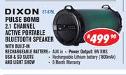 Dixon Pulse Bomb 2.1 Channel Active Portable Bluetooth Speaker ET-S15L