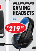 Rippa gaming Headsets With Microphone & In Line Volume Control X22
