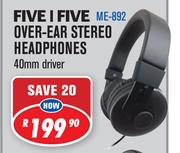 Dixon Five I Five Over Ear Stereo Headphones 40mm Driver ME-892