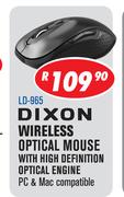 Dixon Wireless Optical Mouse With High Definition Optical Engine PC & Mac Compatible LD-965